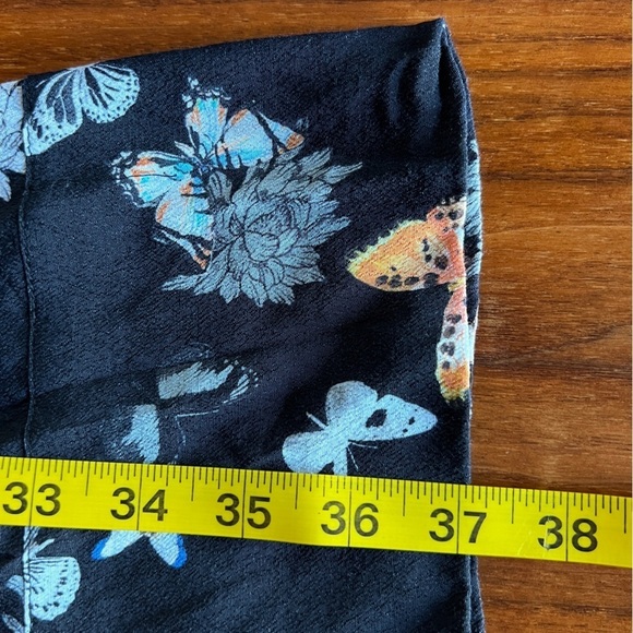 The Kooples Lace Up Black Butterfly Floral Print Dress size 3 - Picture 13 of 15